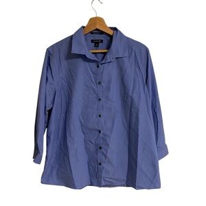 Lands’End no iron supima broadcloth lightweight casual button up shirt size 14